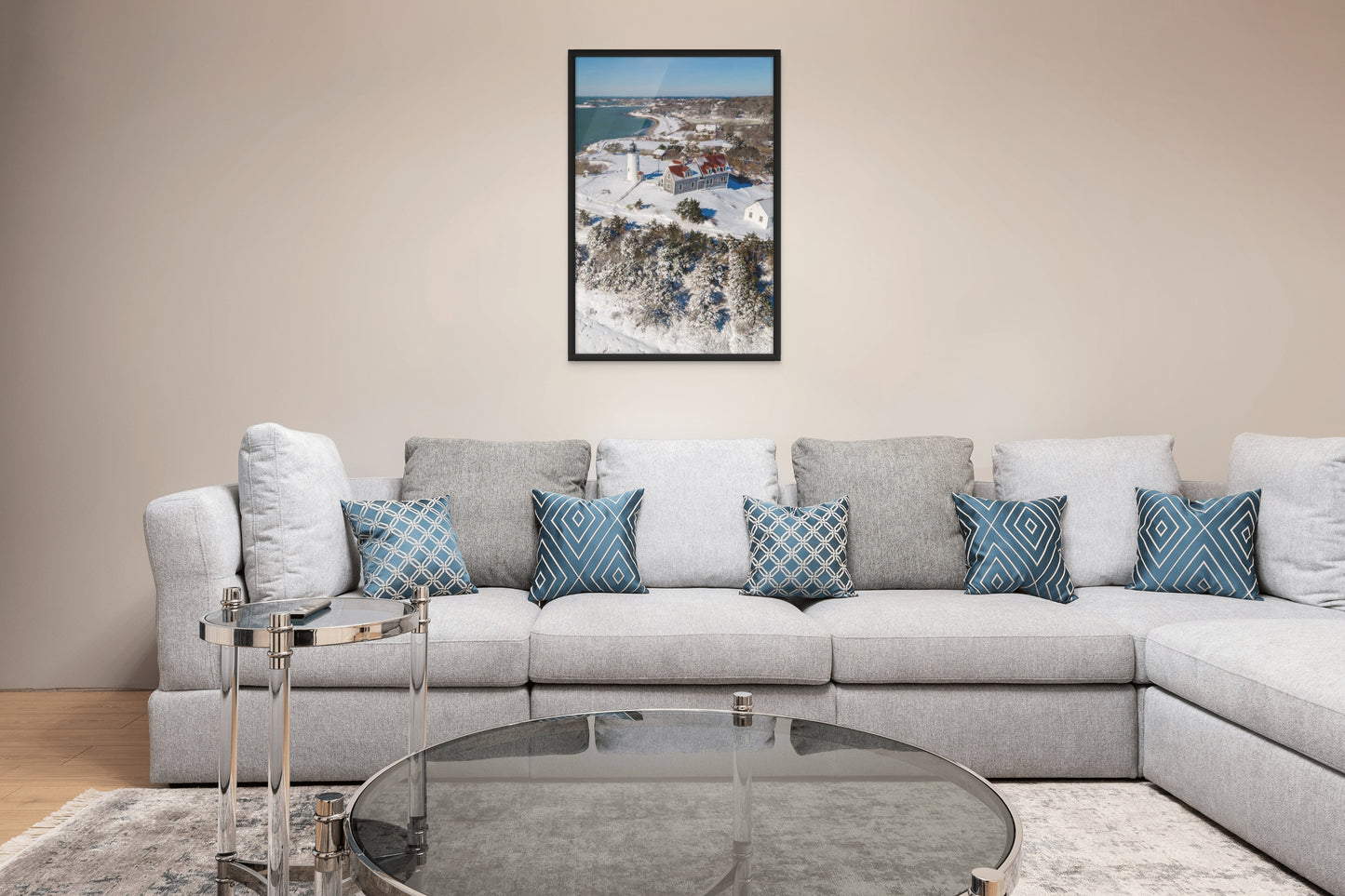 Snowfall at Nobska Light