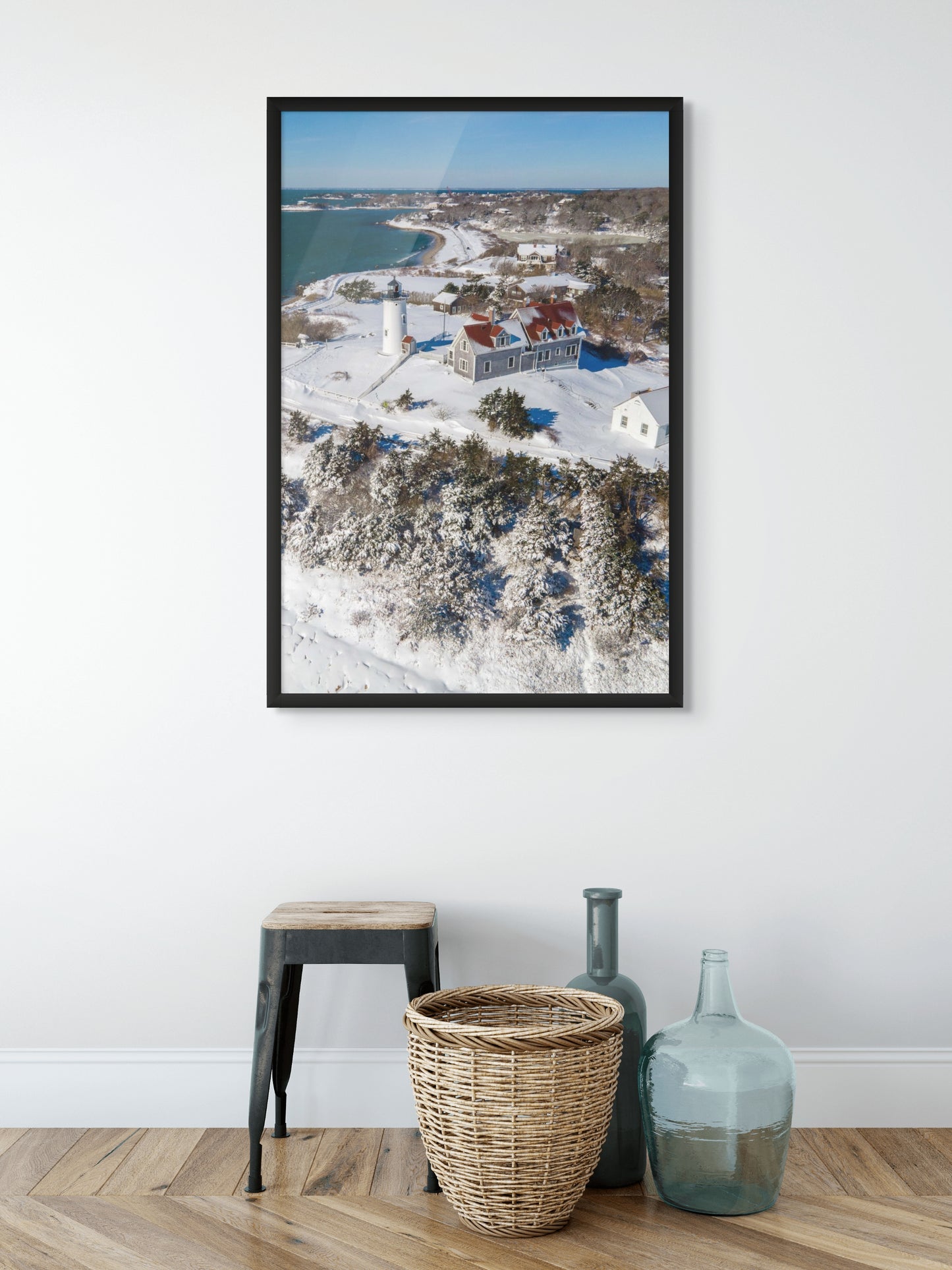 Snowfall at Nobska Light